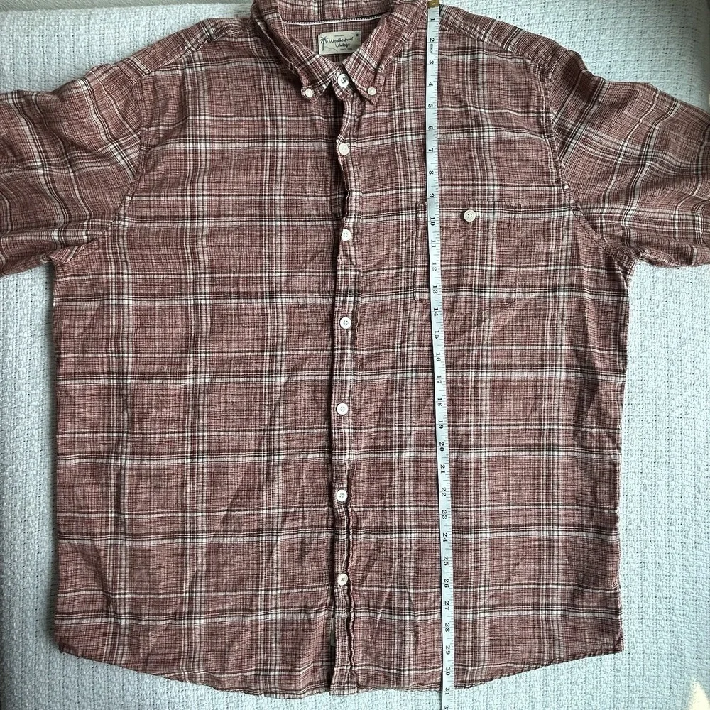 Weatherproof Vintage Washable Linen Men's Short Sleeve Button Up Size XXL